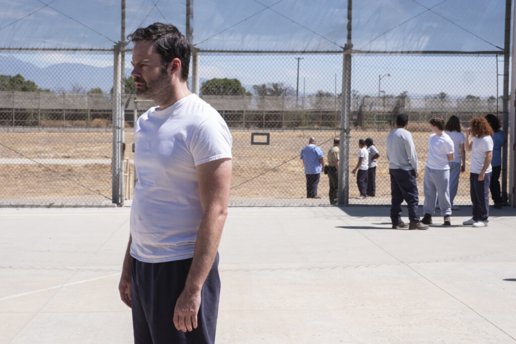 Bill Hader in a prison yard in Season 4 of BARRY