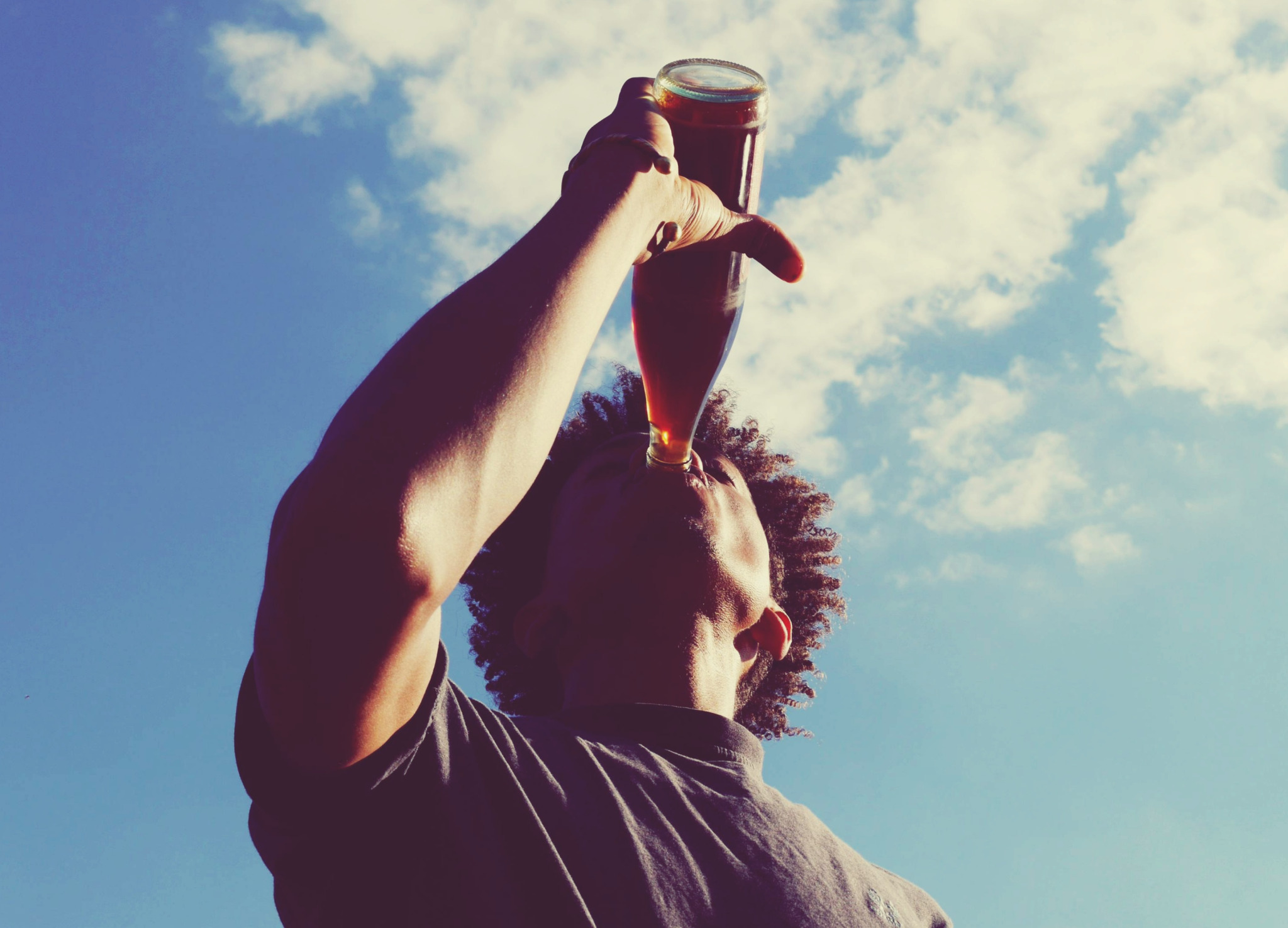 Man drinking a beverage